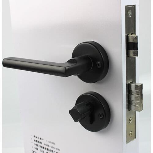 So Beautiful,Black Space Aluminum Door Handle Interior / Bedroom Door Lock Split Silent Door Lock ,Door Hardware