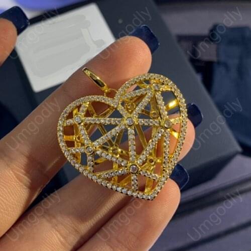 UMGODLY Fashion Pendant Micro Cubic Zirconia Charm Hollow out Love Lucky Heart Women Brand Jewelry For Neckalce