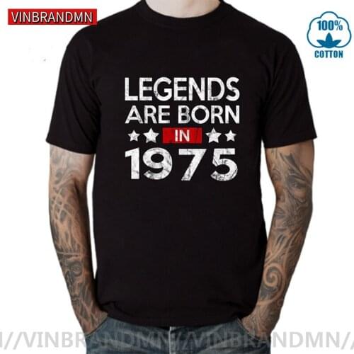 High quality 100% Authentic Made in 1975 T shirt Vintage Legends are Born in 1975 T-shirt Retro Fathers Birthday gift tee shirt