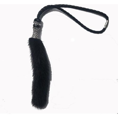 Car Crystal Diamante Pendant Mink Fur Rearview Mirror Hanging Ornaments Charm Car Interior Decoration Accessories
