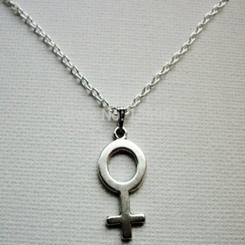 Female Symbol Pendant Necklace For Woman Vintage Male symbol Statement Feminist Woman Feminism Chain Necklace Jewelry Bijoux