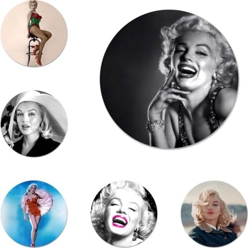 58mm Marilyn Monroe Pin Up Girl Icons Pins Badge Decoration Brooches Metal Badges For Clothes Backpack Decoration