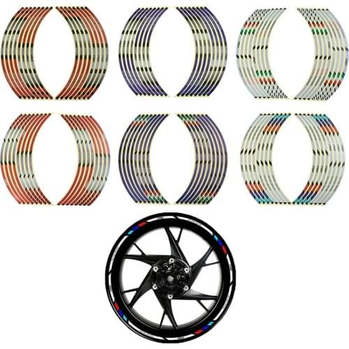 1PC Motorcycle Wheel Sticker Moto Rim Reflective Decal Tape Vinyl 17" 18" Stripes Stickers Motorcycle-Decoration Accessories