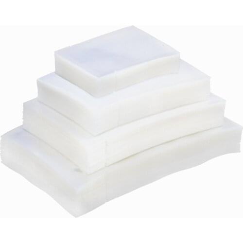 100Pcs Clear Open Top Nylon Plastic Bag Disposable Heat Vacuum Seal Tear Notch Food Storage Pouches for Snack Candy Coffee Bean