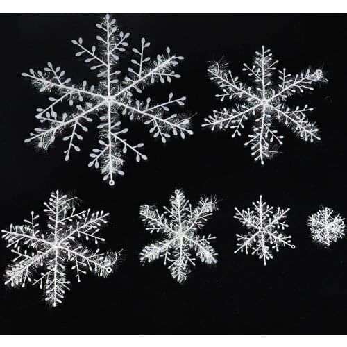 12pcs Christmas Artificial Snowflakes Christmas Tree Hanging Ornaments Winter Christmas Decorations for Home Xmas Navidad Noel