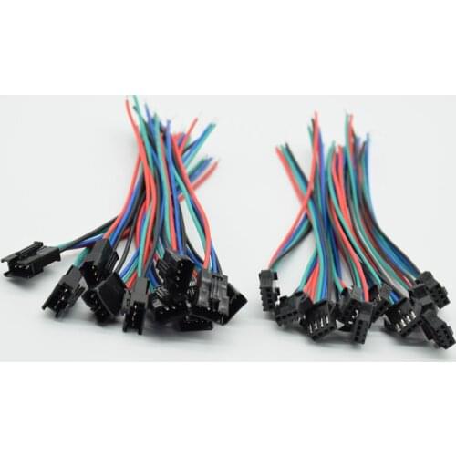 20pairs 20Male & 20female 4pins 15cm Long Male & female jst Connector Wire cable pigtail Plug