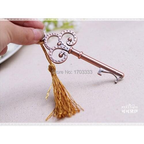 200pcs/Lot Wedding Party Shower Gift Golden Key Bottle Openers Antique Gold Wine Bottle Opener Favor DHL Fedex Free Shipping