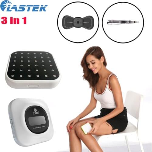 LASTEK 3 in 1 Home Health Kit 36 Laser Probe Wound Joint Pain Relief Therapy Device + Cervical Massage Sticker + Acupuncture Pen