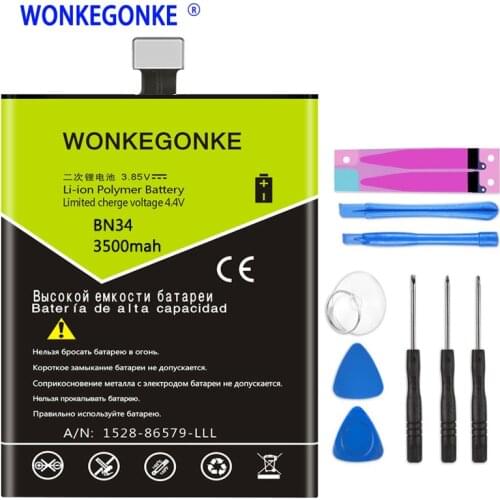 WONKEGONKE BN34 Battery For Xiaomi Redmi 5A 5.0" Replacement Mobile Phone Batteries Bateria