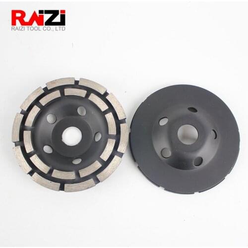 Raizi 5 inch/125mm Diamond Grinding Disc for Concrete Terrazzo Double Row Segment Abrasives Cutting Saw grinder Cup Wheel