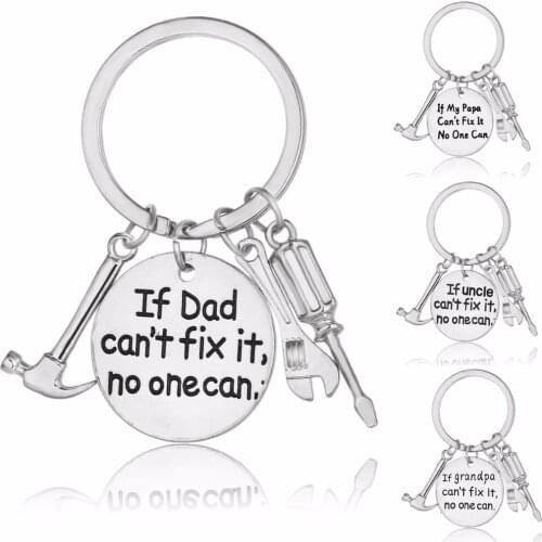 If Dad Uncle Grandpa Papa Can't Fix it,No One Can' Keychain Gifts For Fathers Grandfather Family Jewelry Keyring Tools Key Chain