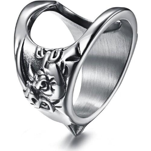 Rhino Head Self-defense Screwdriver Bottle Opener Multifunctional Mens Irregular Titanium Steel Ring Good Quality