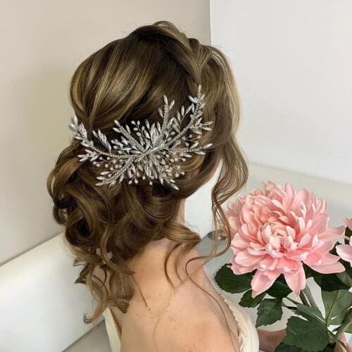 HP287 Silver Crystal Wedding Hair Accessories Luxury Bridal Headwear Crown Bride Hair Accessory Tiara Bride Headdress Jewelry