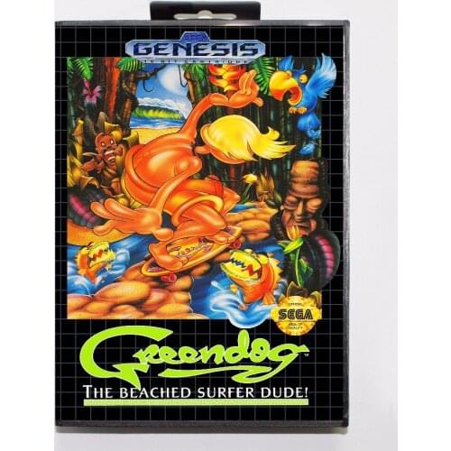 Greendog Game Cartridge 16 bit MD Game Card With Retail Box For Sega Mega Drive For Genesis