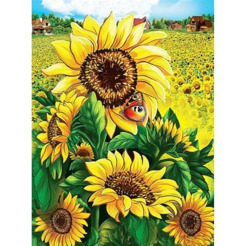 Flower Harvest Sunflower Diamond Painting Cross Stitch Full Square Drill Diamond Pattern Embroidery Home Decor Wall Art Crafts