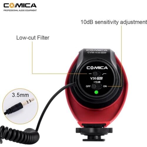 Comica V30 PRO video microphone directional condenser interview recording microphone for Canon Nikon Sony DSLR camera with wind