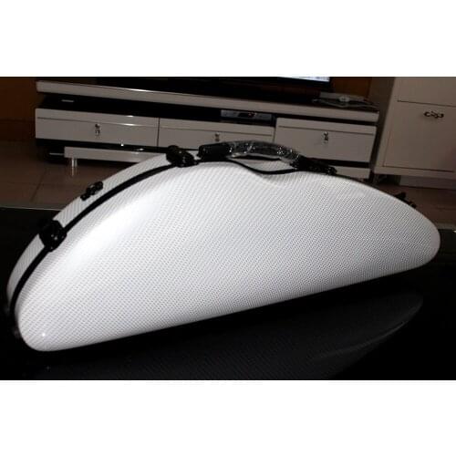 New violin 4/4 full size composite white carbon fiber case with bow holders