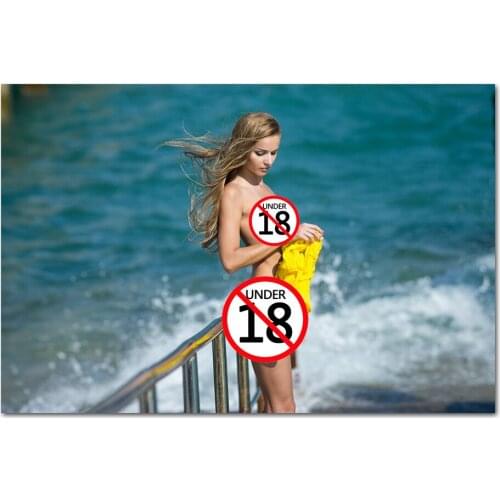 Blonde Girl By The Sea Wallpaper Wall Art Posters and Print HD Canvas Painting Wall Picture for Living Room Home Decor