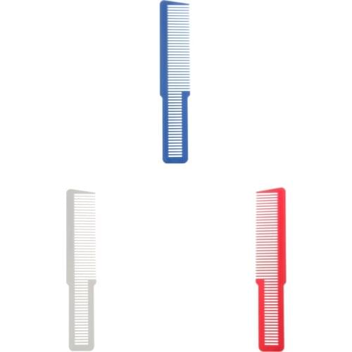 3x Plastic Flat Top Hair Comb Clipper Comb Cutting Comb for Home Salon Use