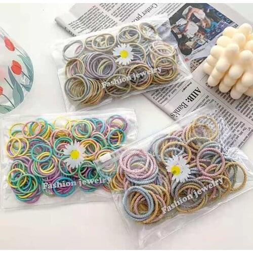 500pcs Girls Basic Elastic Hair Tie Macaron Series Women Hair Tie Headdress Color Rubber Band Fashion Hair Accessories Wholesale