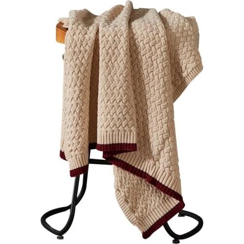 Wool Blend Knit Blanket, Casual Shawl, Soft Decoration For Home, Soft And Smooth 130cmX160cm, 1kg