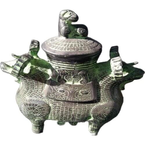 Chinas ancient bronze ware Double sheep Utensils vessel