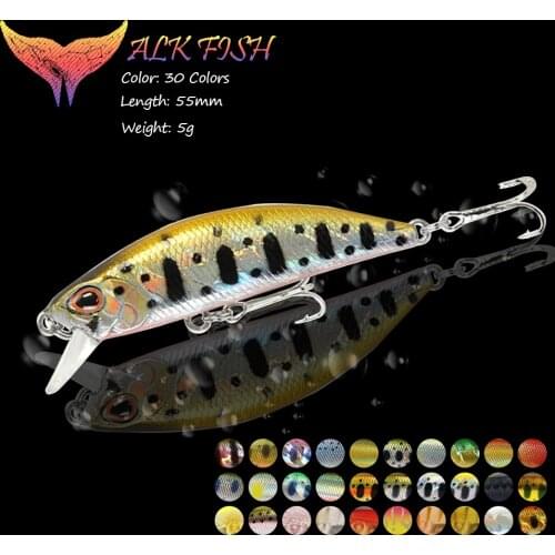 WALK FISH 1PCS 55mm/5g Mini Minnow Sinking 3D Eye Fishing Lure Artificial Bait Wobbler Hard Bait Crankbait Pencil Fishing Tackle
