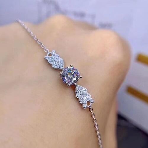 New 1ct moissanite women Bracelet Round gem shiny better than diamond real 925 silver GRA certificate gifrl birthday gift