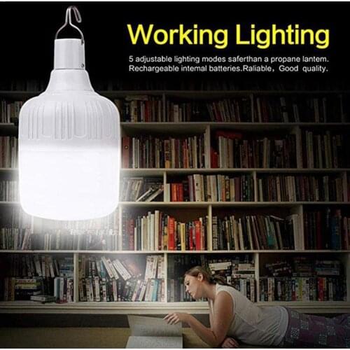 1 Pcs New 60W / 100W Rechargeable Bulb 5 Speed LED Charging Bulb USB Emergency Light Camping Outdoor B4V5