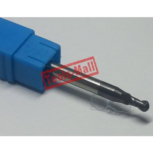 1pc radius=1 mm 2 Flutes hrc55 R1*4*D6*50 solid carbide Ball nose End Mill CNC router bits tools Milling cutter