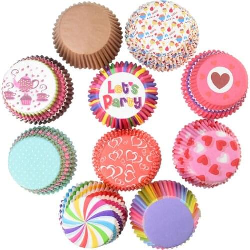 100pcs Mini Paper Cupake Baking Decorating Muffin Cake Liner Wrapper Case Cup Box Wedding Birthday Party Cake Mould