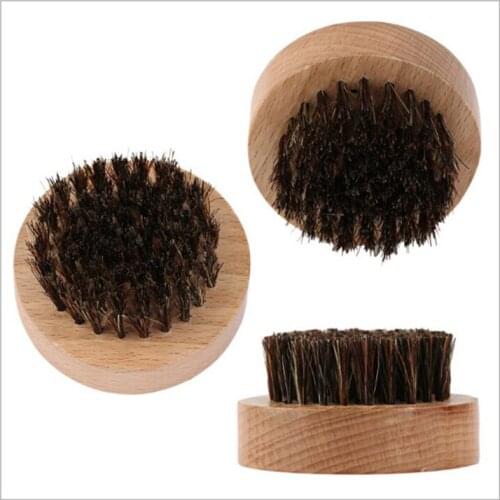 1Pc Wooden Comb Beard Brush Boar Bristle Mustache Natural Handmade Grooming Kit Men Beards Mustache Care