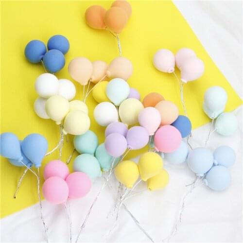 5pc Clay Balloon Party Cake Decor Craft Figurine Decoration Miniature Garden Fairy Love Ornament DIY Accessory