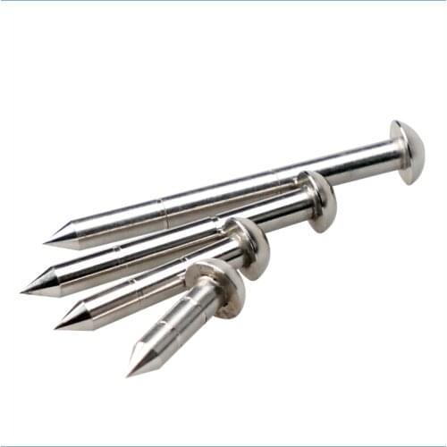 5pcs/Set 5/7/8/10/12cm Dot Surveying Steel Nails Survey Marker Measuring Nails Boundary Mark Survey Stakes stainless steel