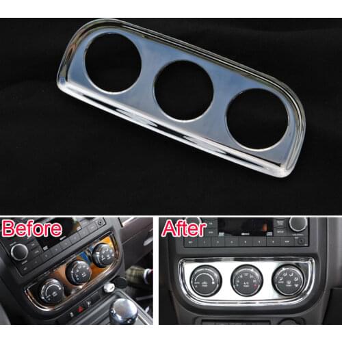 ABS Car Inner Air Conditioner Switch Button Panel Trim Cover Frame For 2011-2016 Jeep Compass Patriot Sport Car Styling