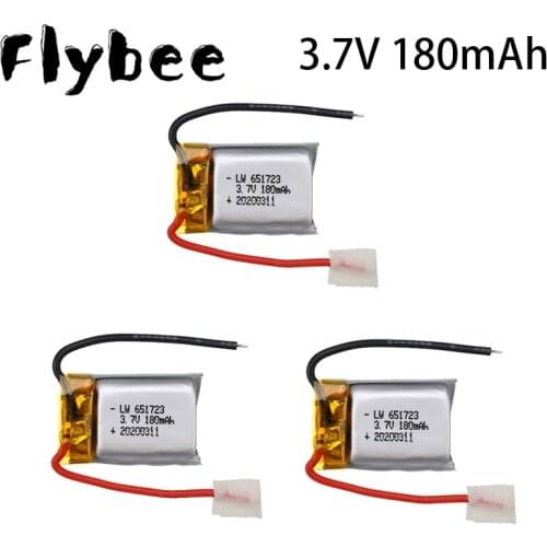 3.7V 180mAh Lipo battery For Syma S109G S111G MJXRC X900 X901 Remote Control Helicopter 3.7 V 180 mAH 651730
