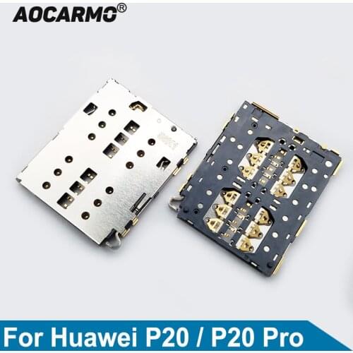 Aocarmo For Huawei P20 / P20 Pro Sim Card Tray Socket Reader Holder Slot Repair Parts