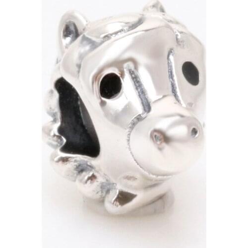 Bewill Genuine 925 Sterling Silver Fashion Pony Charm fit Original bead Bracelet Jewelry Making DIY Gift