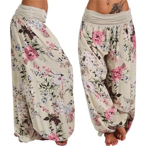 Women Hot Pants 2020 Fashion New Ladies Female Long Harem Pants Plus Size Print S-5XL 6 Colors Long Trousers