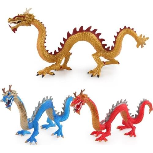 1Pcs Delicate Simulation PVC Chinese Dragon Lucky Beast Home Decoration Crafts Model Vibrant Lifelike Figurines for Kids Gifts