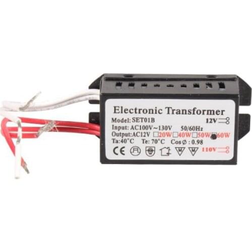 JFBL Hot 110V to 12V 60W Halogen Light Power Supply Converter Electronic Transformer Black