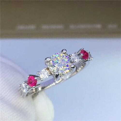 Natural Moissanite Ring 0.5 Carat VVS Clarity D Color Excellent Cut Diamond Test Past Moissanite Rings Engagement Jewelry Gift