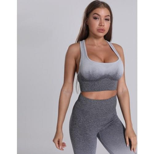 LANTECH Sports Bra Yoga Sportswear Push Up Clothes Squat Top Training Women Fitness Gym Bra Seamless Workout Activewear