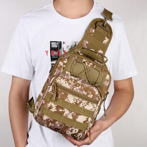 Multifunctional Fishing Bag Fishing Tackle Bag Outdoor Water-resistant Sling Reel Lure Bag Camouflage Shoulder Handbag XA224G