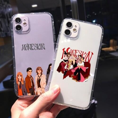 Fashion Maneskin Damiano David Phone Case for iPhone 11 12 Pro MAX X XR XS 7 8 Plus SE20 Transparent Soft Cover Shockproof Shell