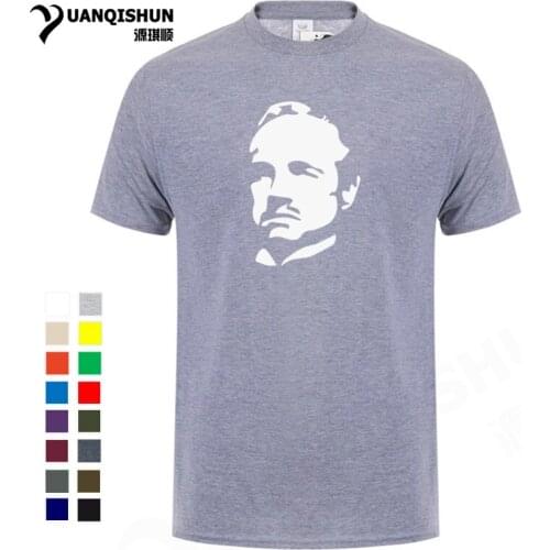 Celebrity Portrait Mens T-shirt THE GODFATHER Mafia Movie Men T Shirt Boutique Men Short Sleeve Tops Tee Camisetas Hombre