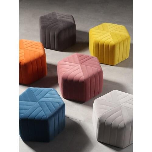 Low Stool Living Room Minimalist Velvet Cloth Art Tatami Square Floor Foot Stool Doorway Shoe Changing Stool Sofa Step Stool