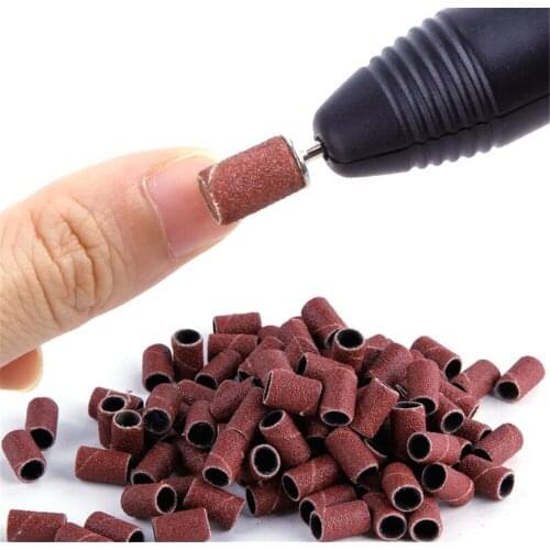 New 50pack/lot 100 PCS/pack 80/120/180 Nail Dedicated Sanding Ring Grinding Head Polisher Essential Supplies Sand Circle