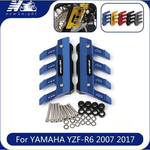 With Logo For Yamaha R6 YZF-R6 2007 2017 Motorcycle Accessories CNC Aluminum Front Mudguard Anti-Drop Slider Protector Cover