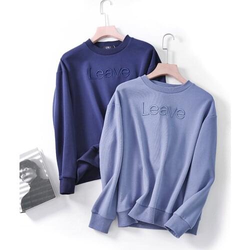 Spring High Quality Sweatshirts Streetwear Women 2021 new Fashion Embroidery Letter Indie Long Sleeve Hoodies Crewneck clothes